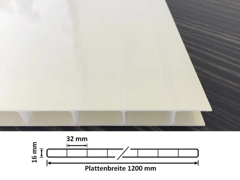Stegplatte Acryl climablue 1200 mit Querschnitt Stegplatte Acryl climablue 1200 mit Querschnitt